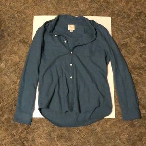 American Eagle Mens Solid Blue Flannel